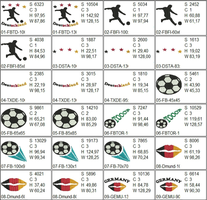 Stickdatei Rock Queen Fußball