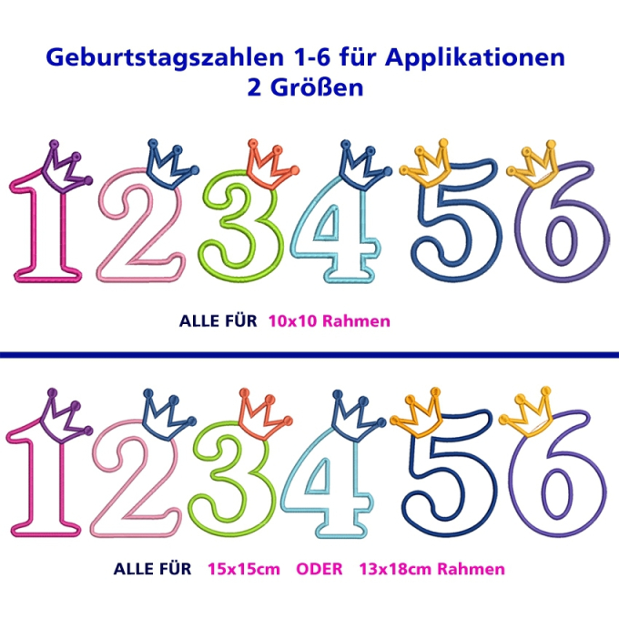 Stickdatei Rock Queen Geburtstagszahlen