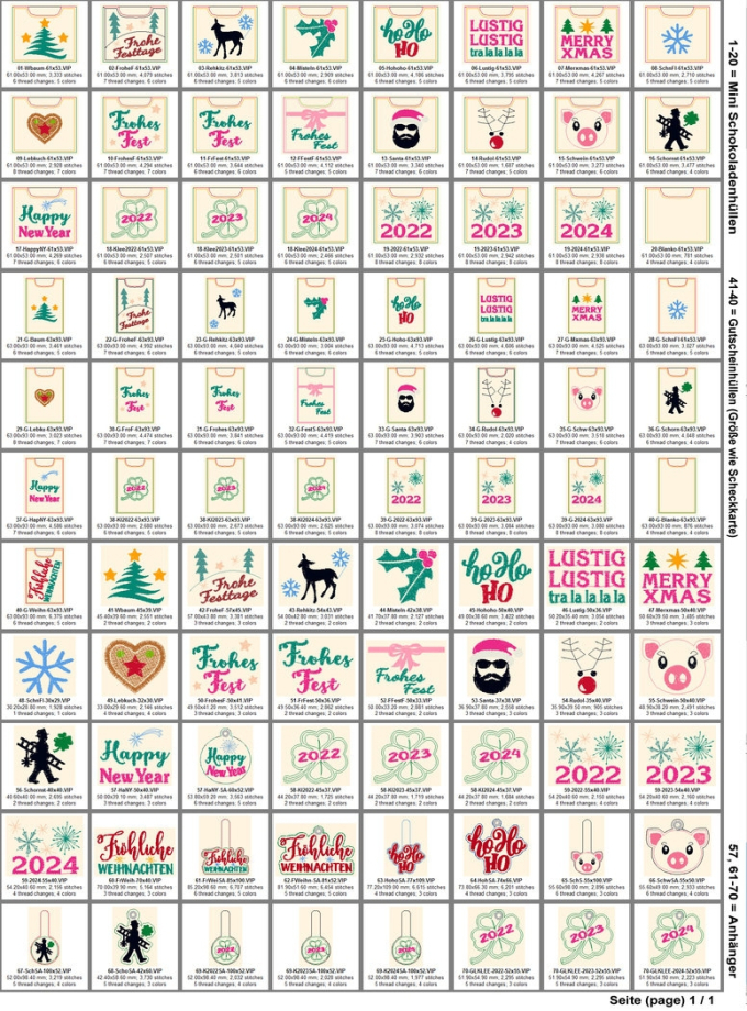 Stickdatei Rock Queen Geschenkhüllen Weihnachten, Silvester, Mini Schololaden