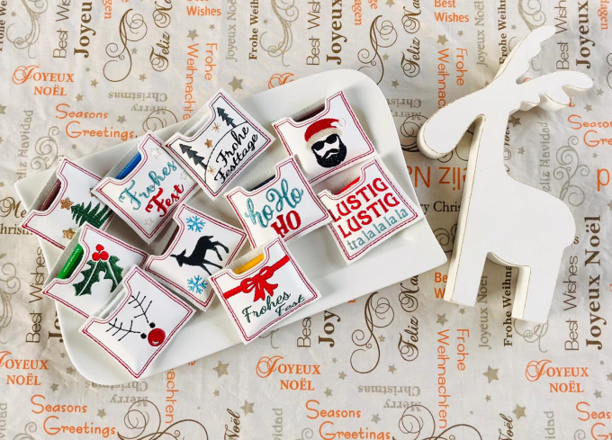 Stickdatei Rock Queen Geschenkhüllen Weihnachten, Silvester, Mini Schololaden