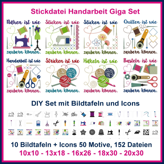 Stickdatei Rock Queen Giga-Handarbeitsset