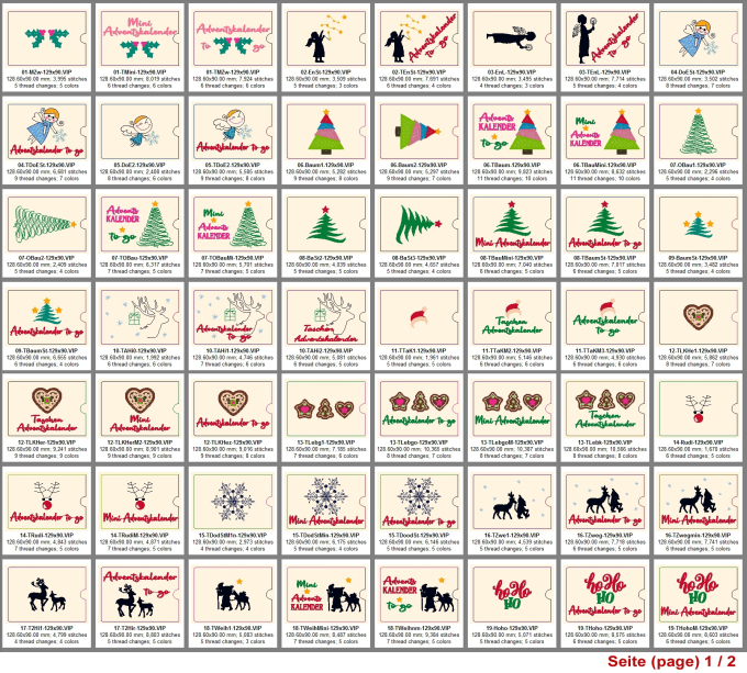 Borduurbestand Rock Queen Giga-Set Adventskalender to go