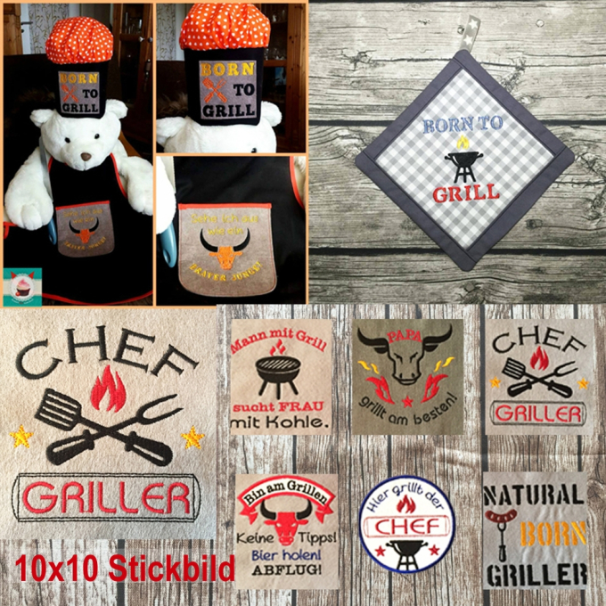 Fichier modèle broderie Barbecue Kit 1 Rock Queen