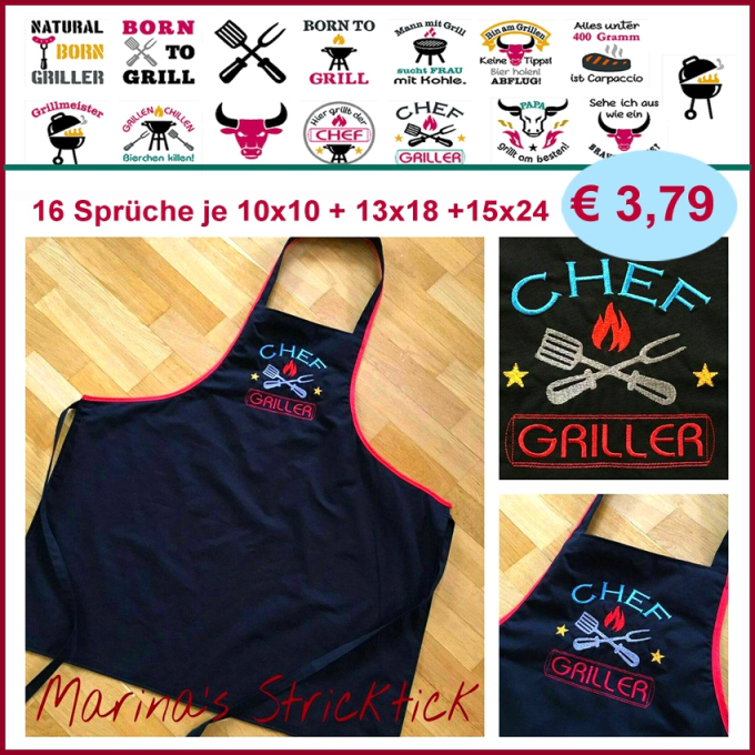 Fichier modèle broderie Barbecue Kit 1 Rock Queen