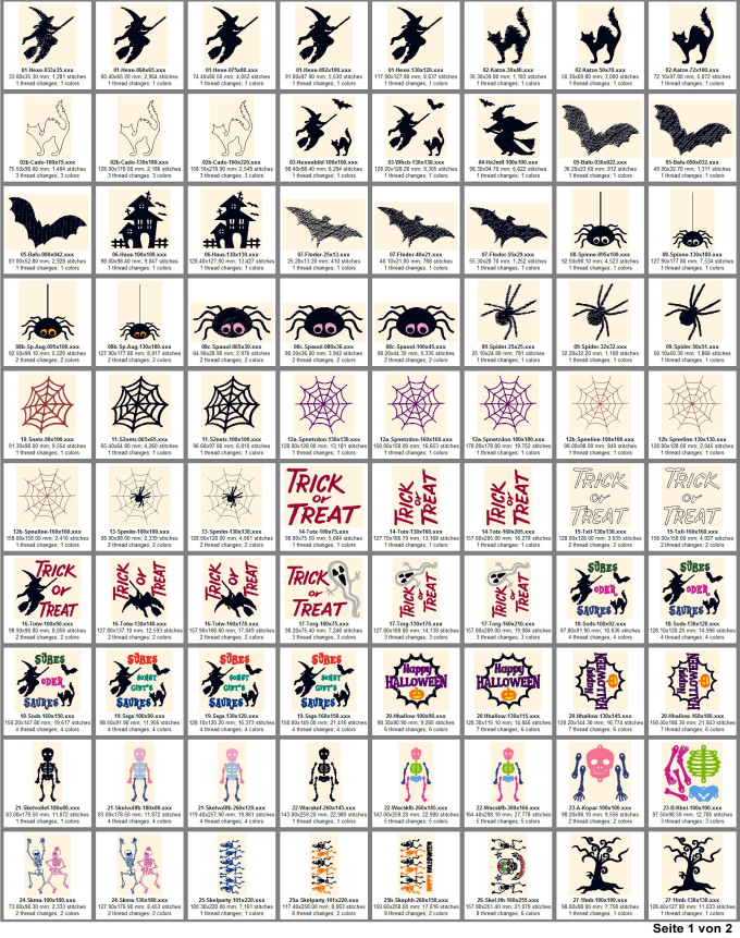 Stickdatei Rock Queen Halloween Megaset