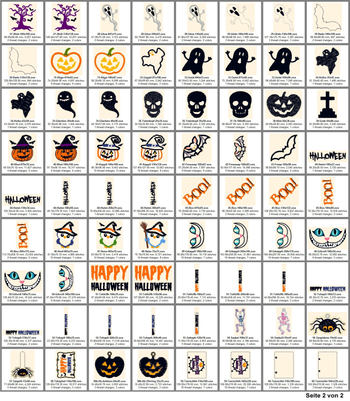 Stickdatei Rock Queen Halloween Megaset