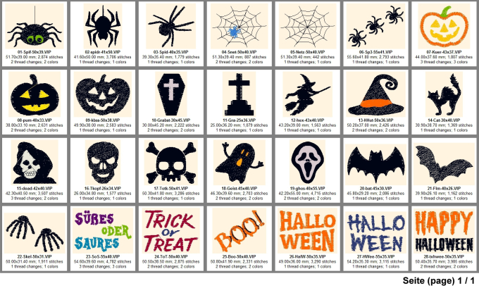 Stickdatei Rock Queen Halloween Minis