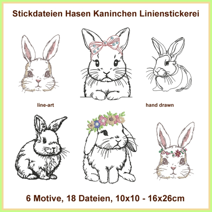 Borduurbestand Rock Queen Rabbits