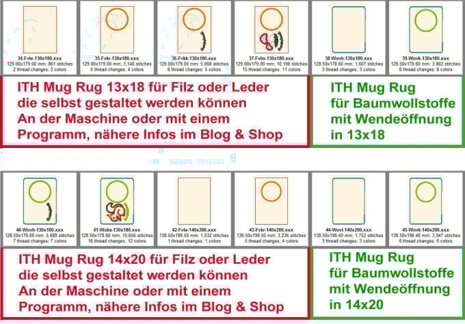 Stickdatei Rock Queen Herbst Appli und MugRug Set