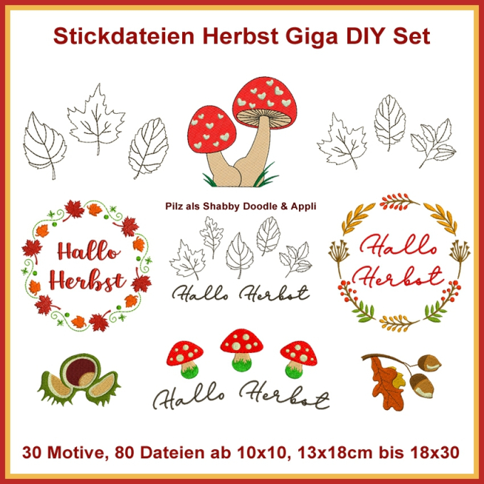 Stickdatei Rock Queen Herbst Giga Set