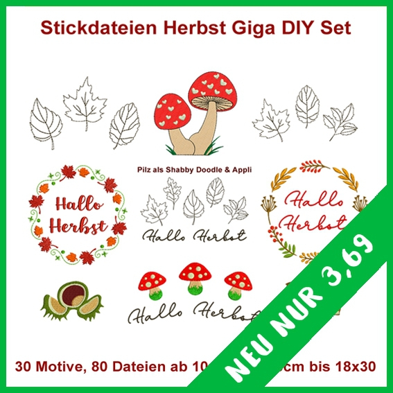Stickdatei Rock Queen Herbst Giga Set