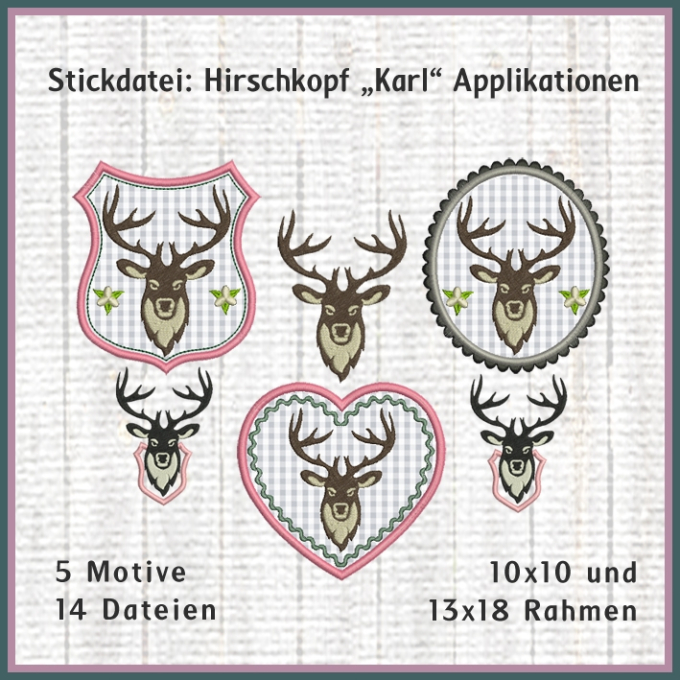 Stickdatei Rock Queen Hischkopf Karl