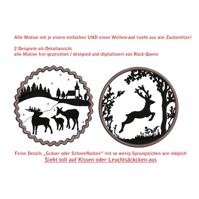 Stickdatei Rock Queen Hirschlandschaften
