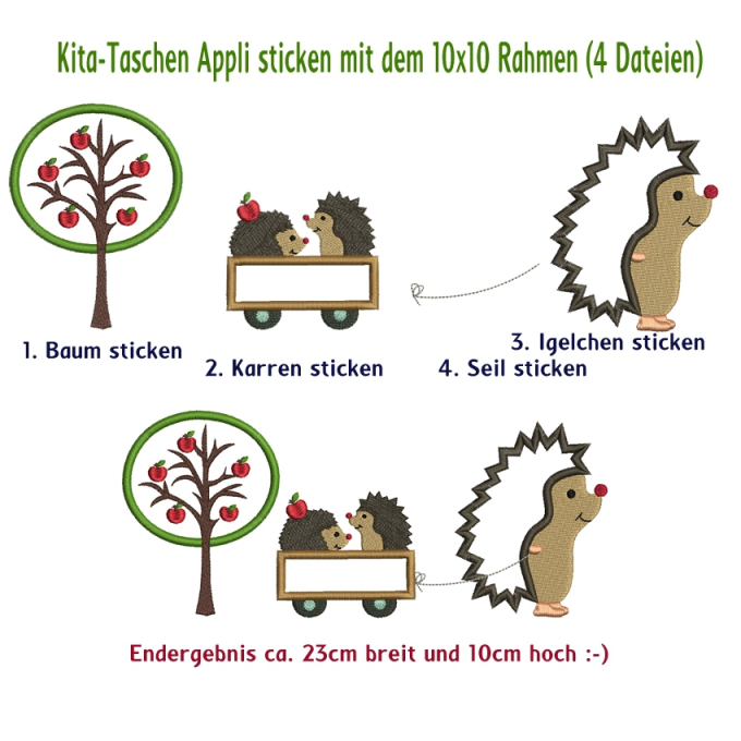 Stickdatei Rock Queen Igel-Familie