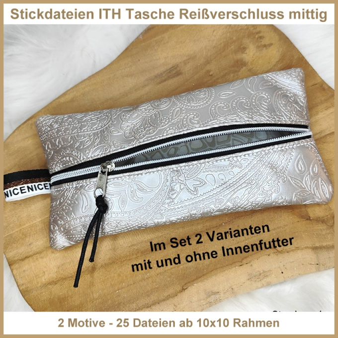 Stickdatei Rock Queen ITH Bag with Zipper Mitte, german
