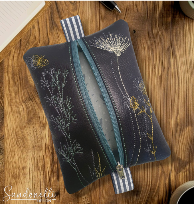 Stickdatei Rock Queen ITH Taschen mit Blumen, german
