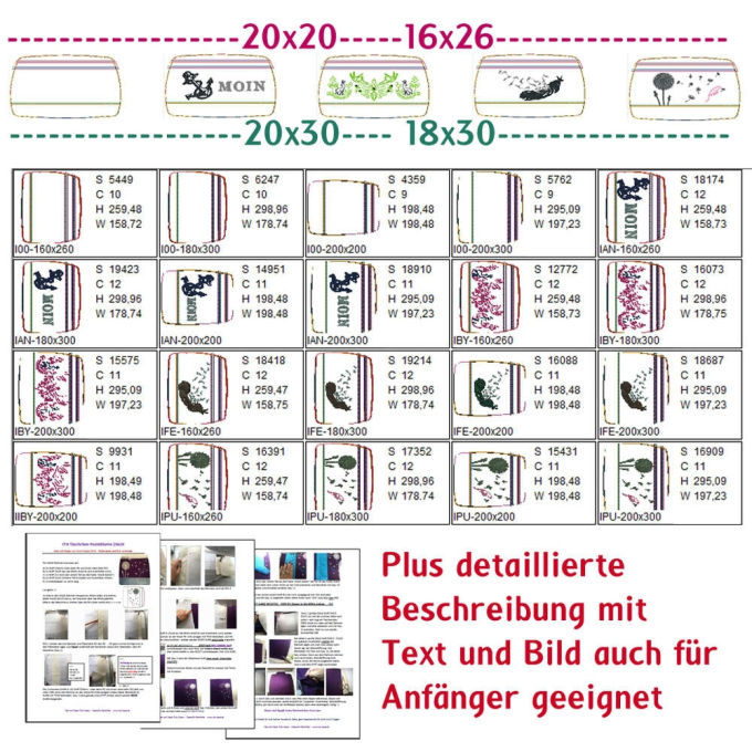 Stickdatei Rock Queen ITH XXL Reißverschluss Taschen Set
