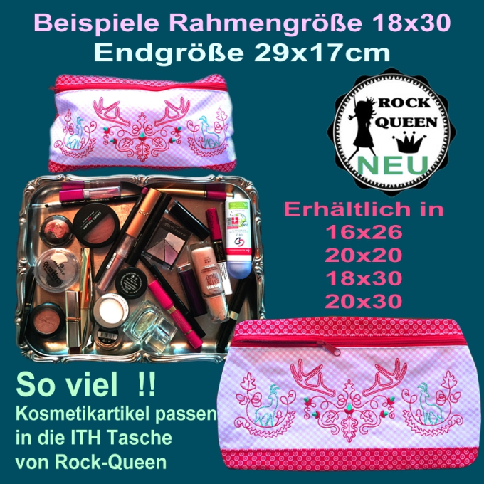 Stickdatei Rock Queen ITH XXL Reißverschluss Taschen Set