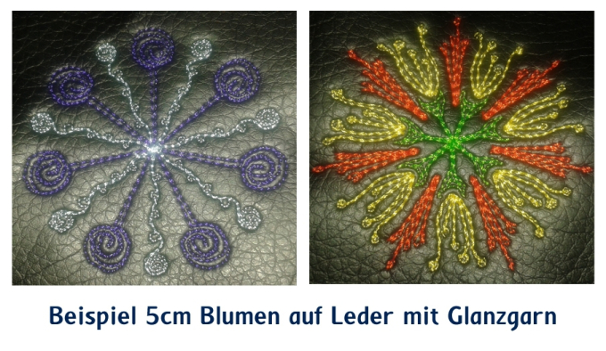 Stickdatei Rock Queen Kreis Blumen Doodle