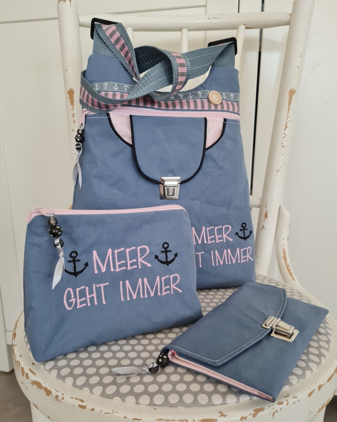 Borduurbestand Rock Queen Leben am Meer, Duits