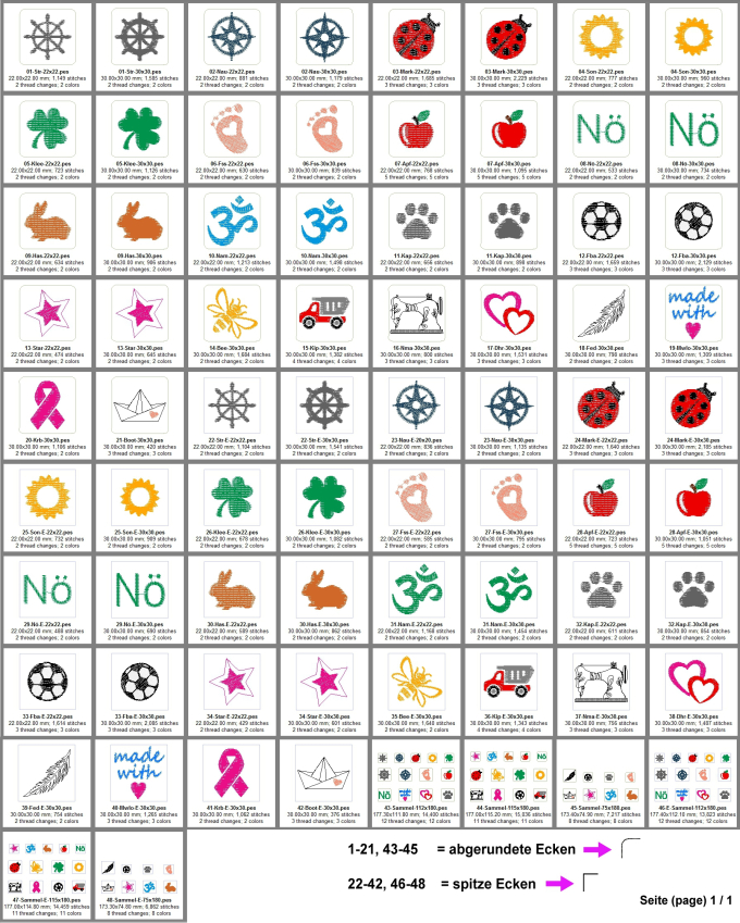 Stickdatei Rock Queen Leder Icons Set 5
