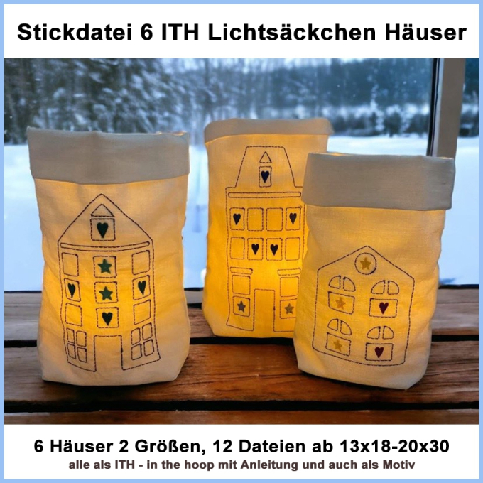 Borduurbestand Rock Queen Lichtsäckchen Häuser, Duits