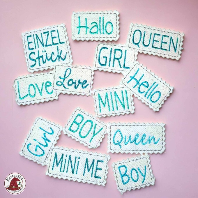 Stickdatei Rock Queen Mini Leather Label