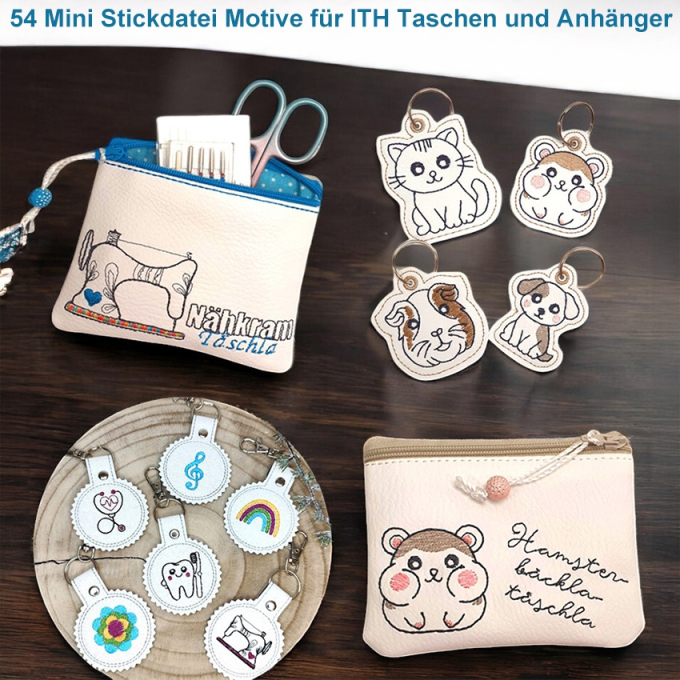 Stickdatei Rock Queen Mini-Bags Schlüsselanhänger, german