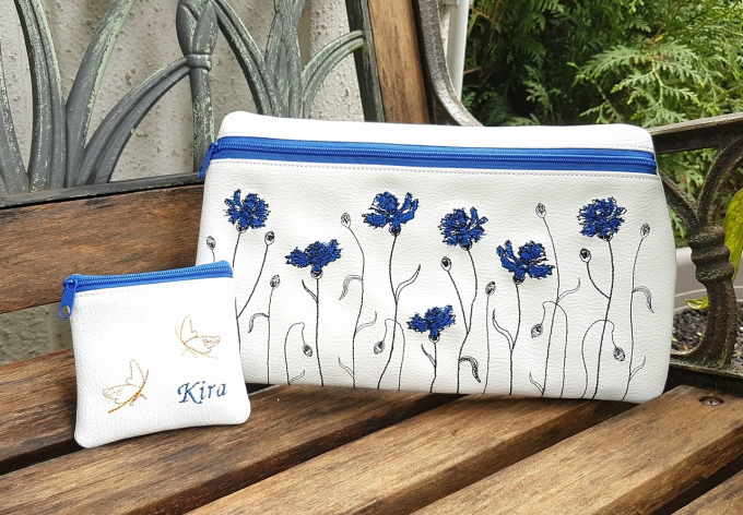 Stickdatei Rock Queen Mohn- und Kornblumen