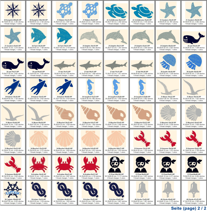 Stickdatei Rock Queen Nautic Symbols