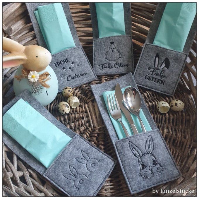 Stickdatei Rock Queen Oster-Bestecktaschen