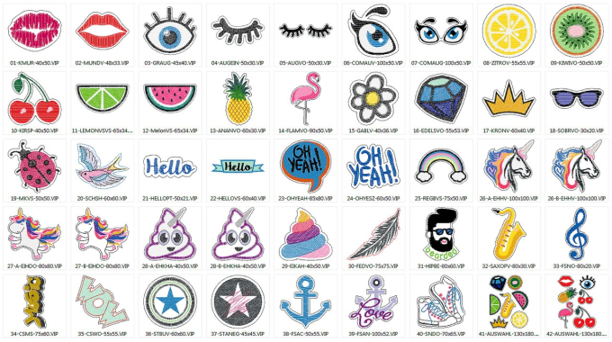 Stickdatei Rock Queen Patches