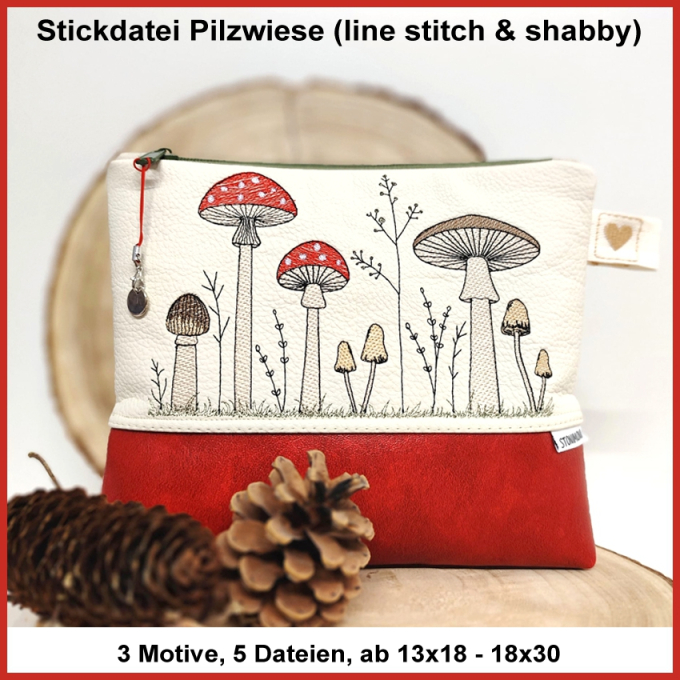 Fichier modèle broderie Champignons Rock Queen