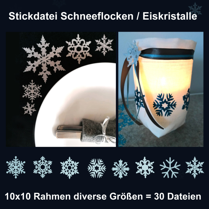 Stickdatei Rock Queen Schneeflocken 1