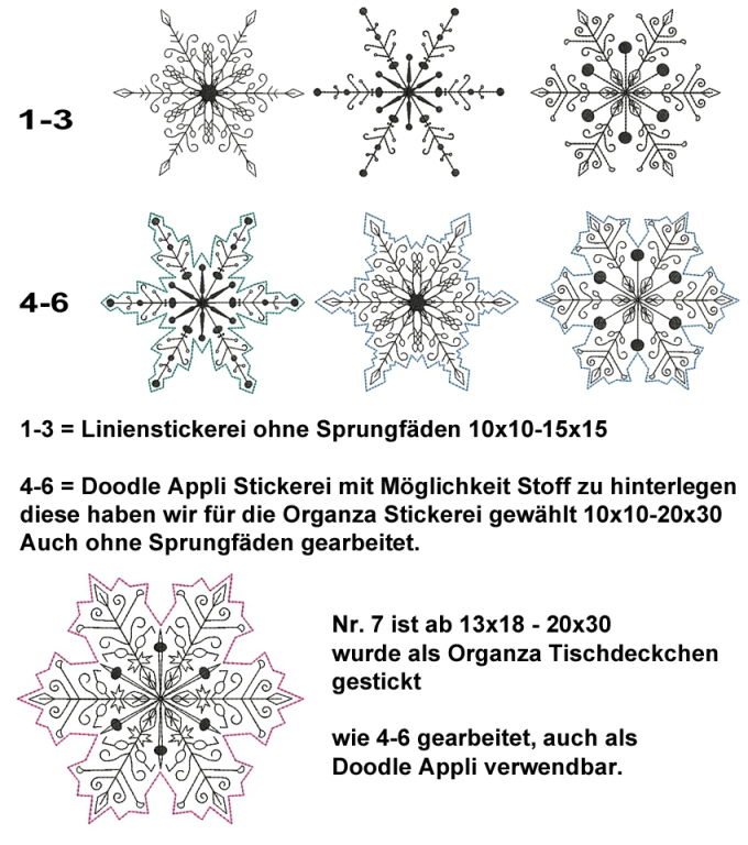 Stickdatei Rock Queen Schneeflocken 2