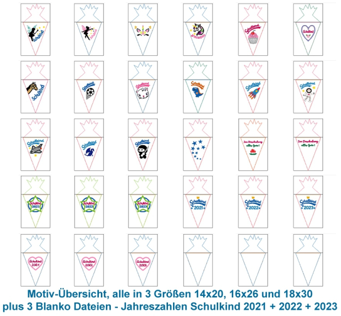 Fichier modèle broderie Écolier Rock Queen