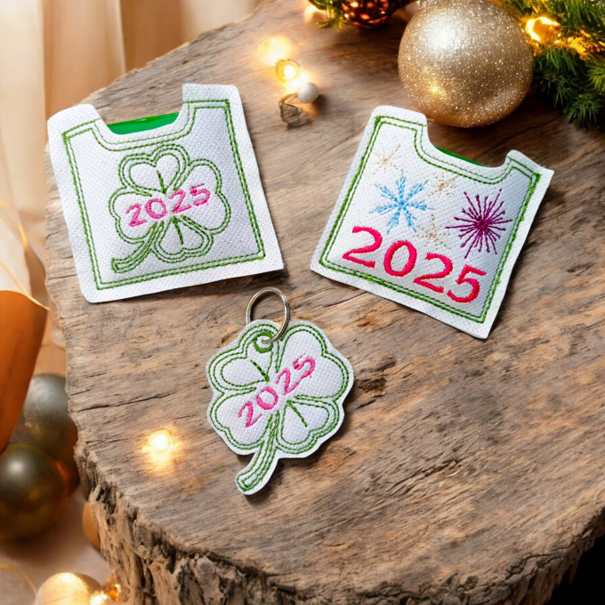 Borduurbestand Rock Queen Silvester / Neujahrs Geschenkhüllen 2025, Duits