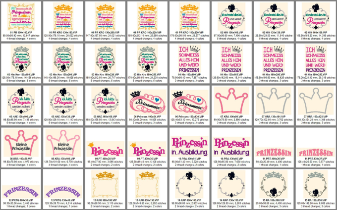 Stickdatei Rock Queen Sprüche Prinzessin