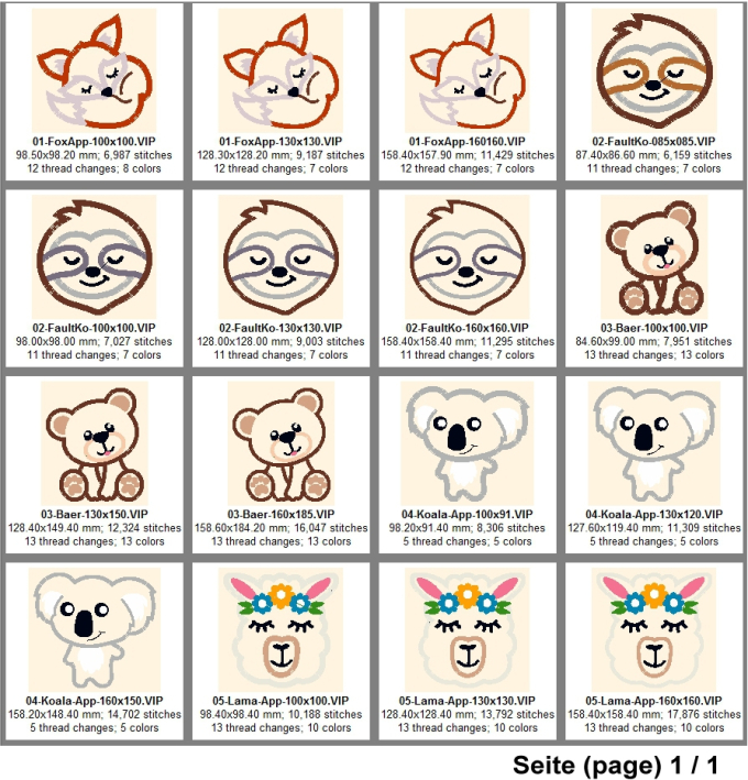 Stickdatei Rock Queen Tier Applis Set C
