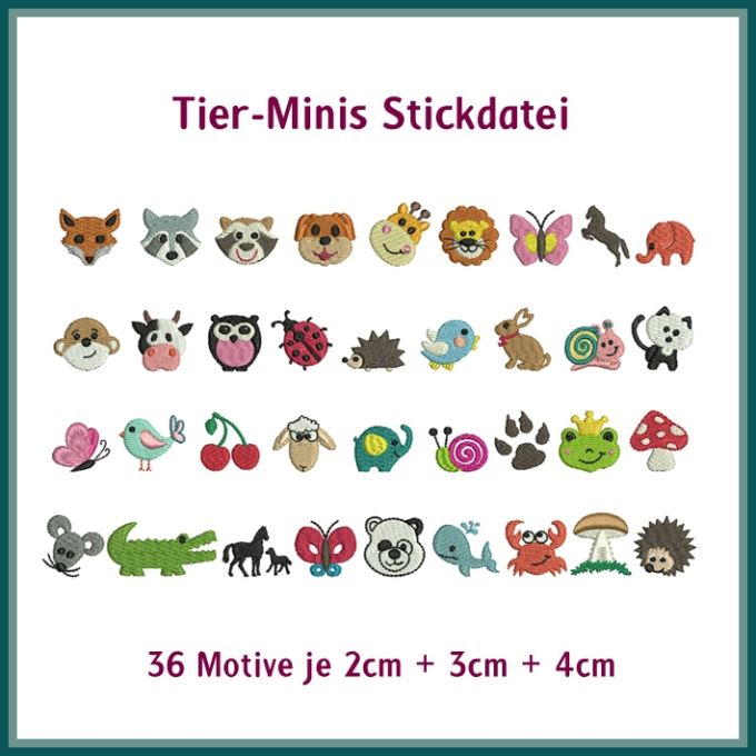 Stickdatei Rock Queen Tier-Minis