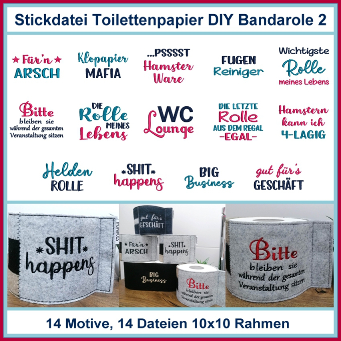 Stickdatei Rock Queen Toilettenpapier 02, german
