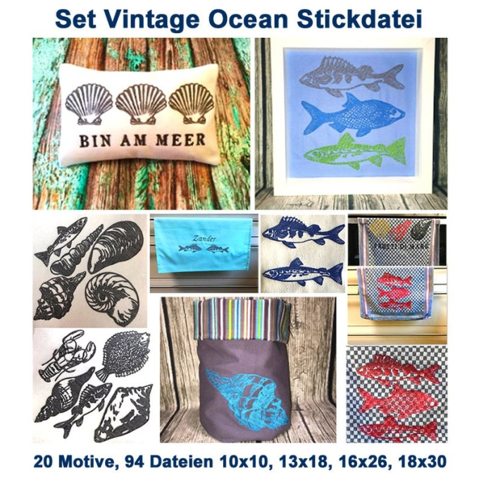 Stickdatei Rock Queen Vintage Ocean