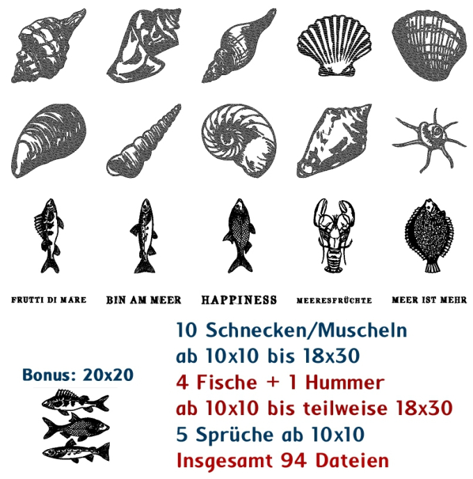 Stickdatei Rock Queen Vintage Ocean