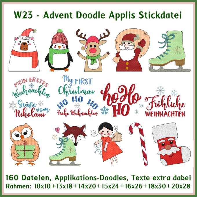 Stickdatei Rock Queen W23 Advent Applis