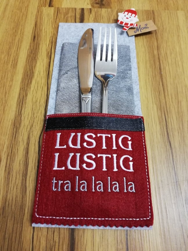 Stickdatei Rock Queen Weihnachten Bestecktaschen ITH Set