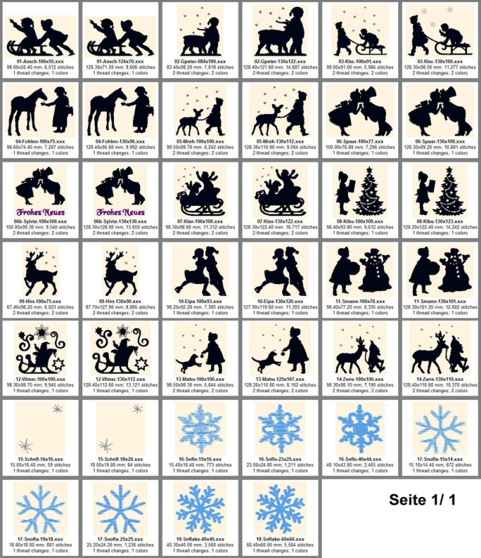 Stickdatei Rock Queen Winterfreuden und Winterkinder