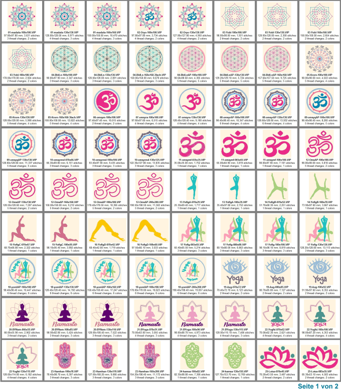 Stickdatei Rock Queen Yoga & Meditation
