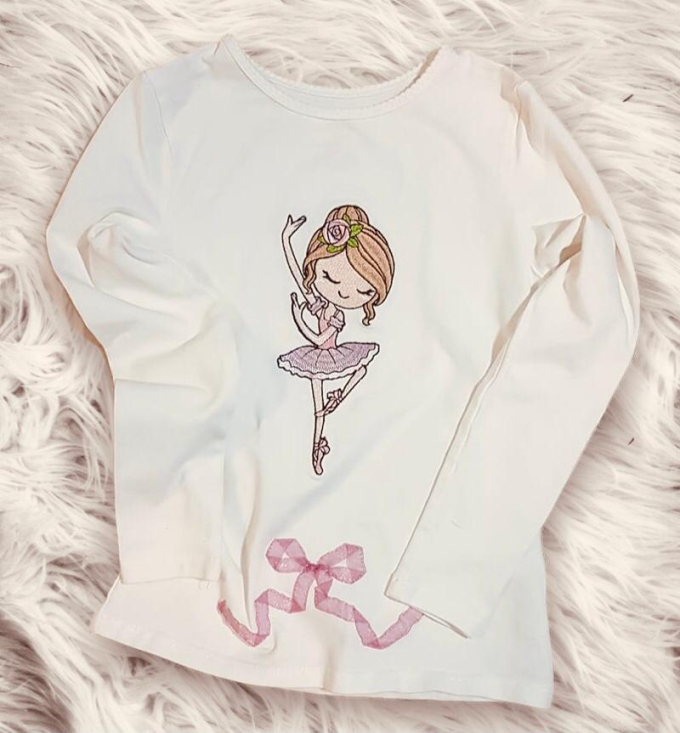 Stickdatei Stickzebra Ballerina Doodle Mädchen, duits