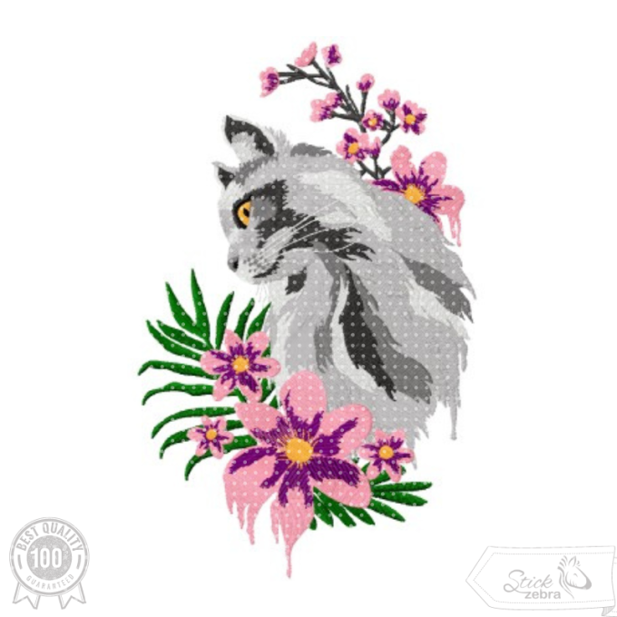 Borduurbestand Stickzebra Blumenkatze, Duits