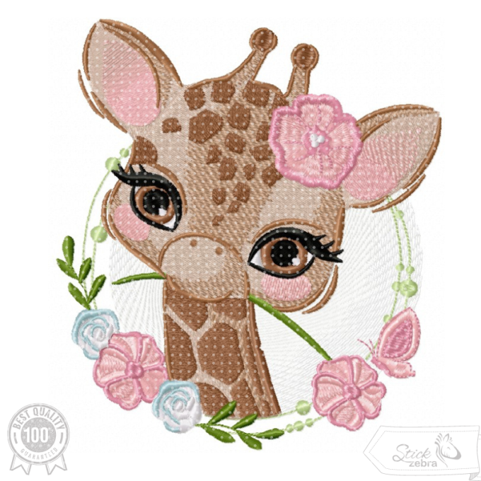 Borduurbestand  Stickzebra giraf 